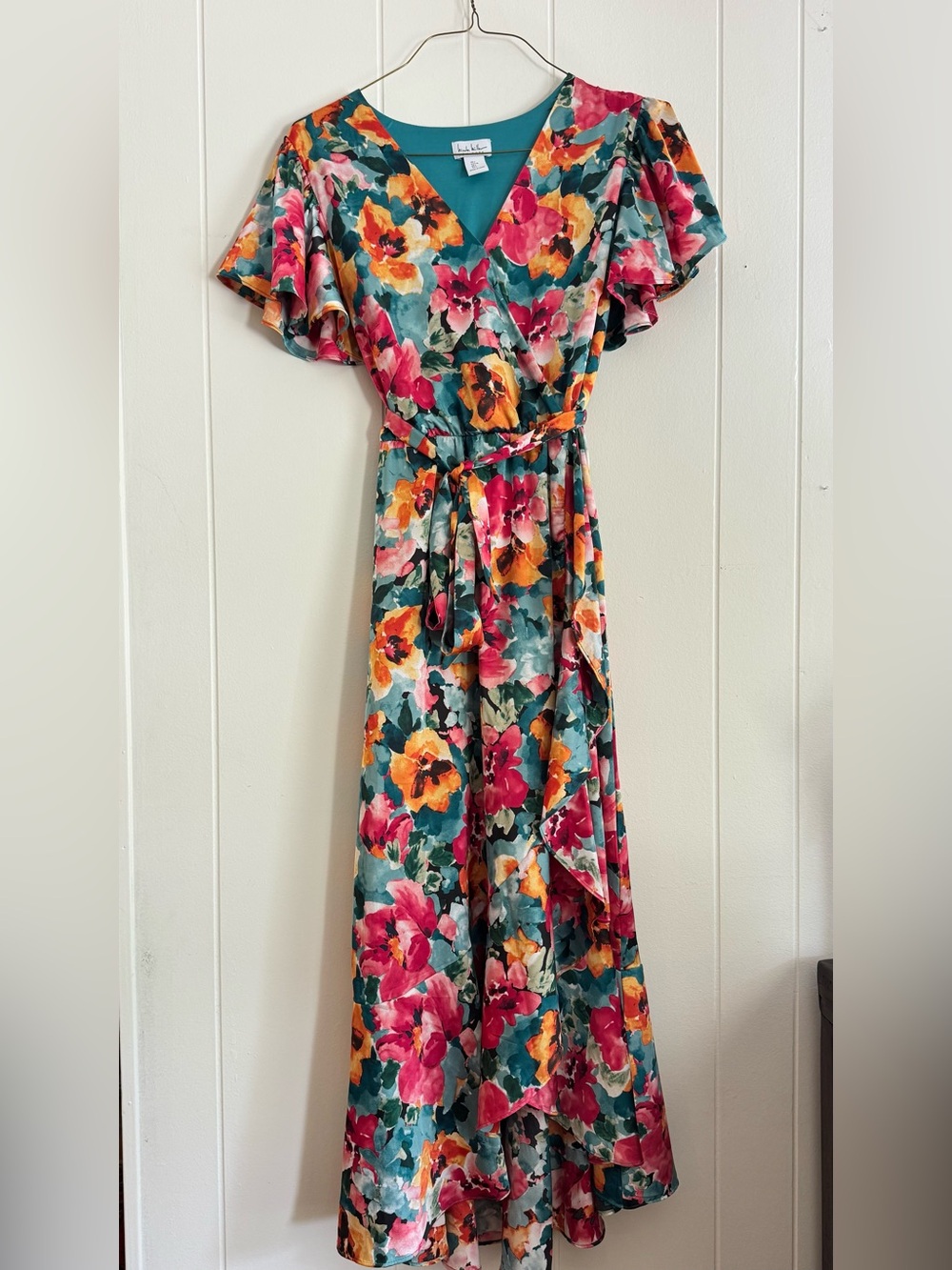 Nicole Miller New York Floral Maxi Dress Size Large